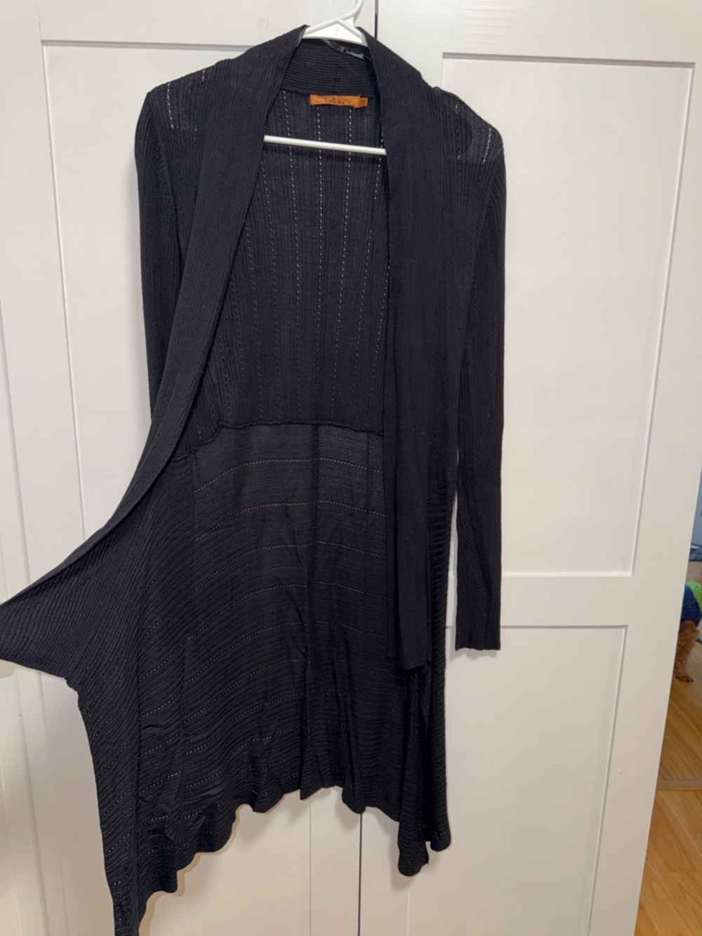 Belldini Black Ribbed Knit Cardigan. Size-M - Picture 3 of 8